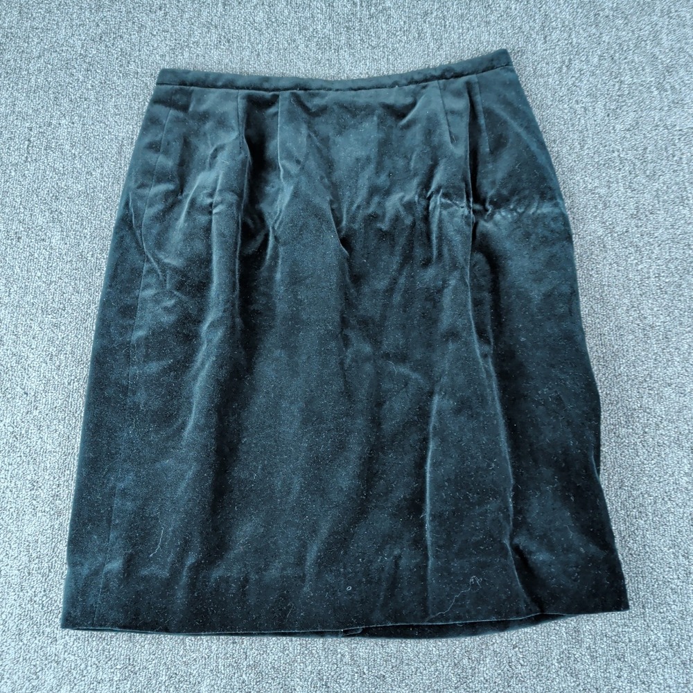 Carlisle Size 14 Womens Black Cotton Velvet Pencil Skirt High Waist Vintage 90s — photo 2